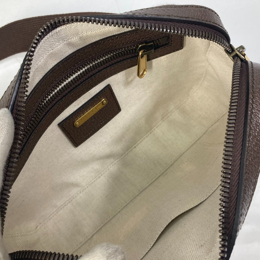 GUCCI 602695 クロス カバン ベルトバッグ 100周年記念 ロゴ ショルダーバッグ ボディバッグ レザー メンズ ブラウン
