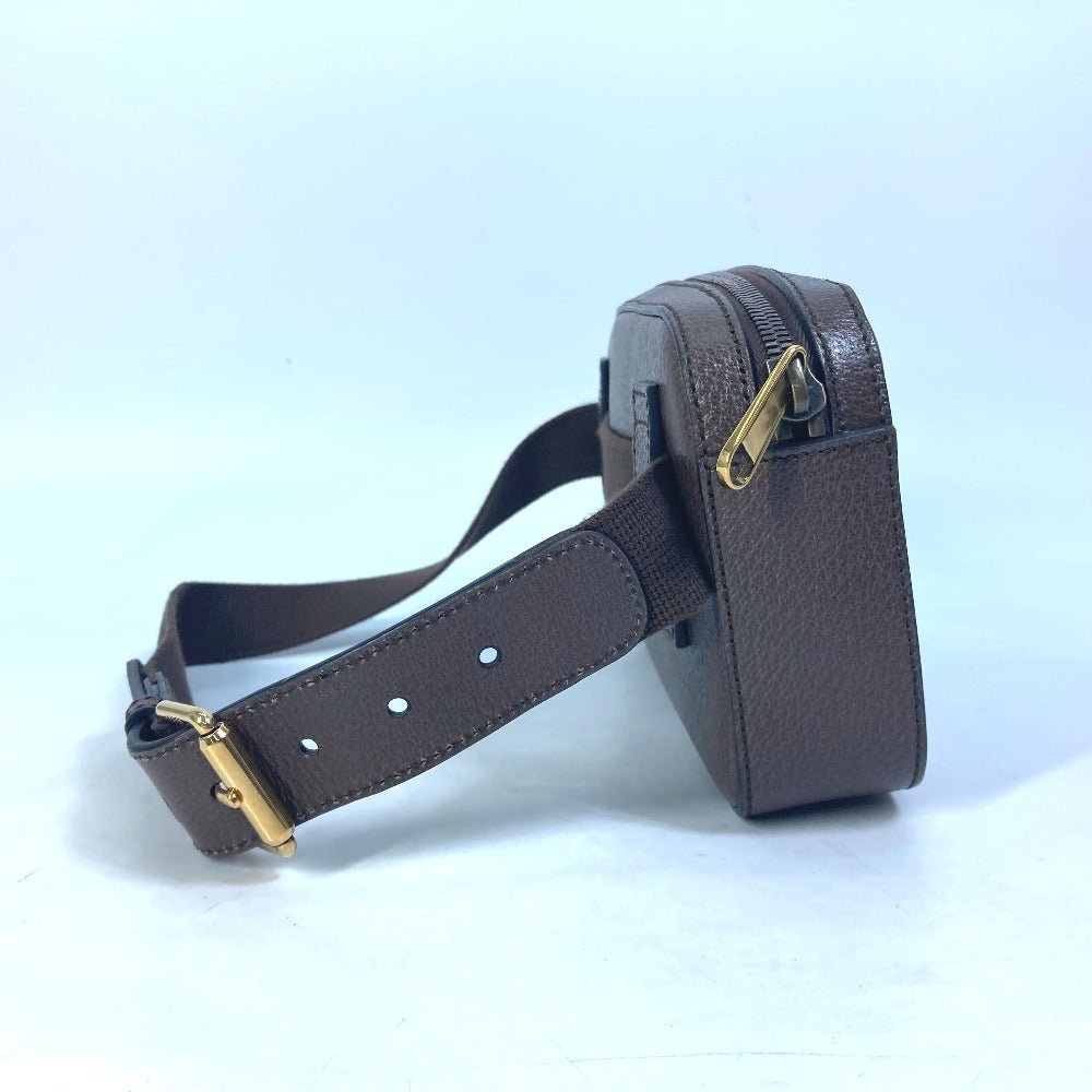 GUCCI 602695 クロス カバン ベルトバッグ 100周年記念 ロゴ ショルダーバッグ ボディバッグ レザー メンズ ブラウン