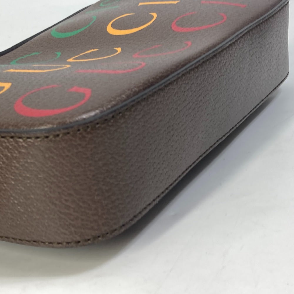 GUCCI 602695 クロス カバン ベルトバッグ 100周年記念 ロゴ ショルダーバッグ ボディバッグ レザー メンズ ブラウン