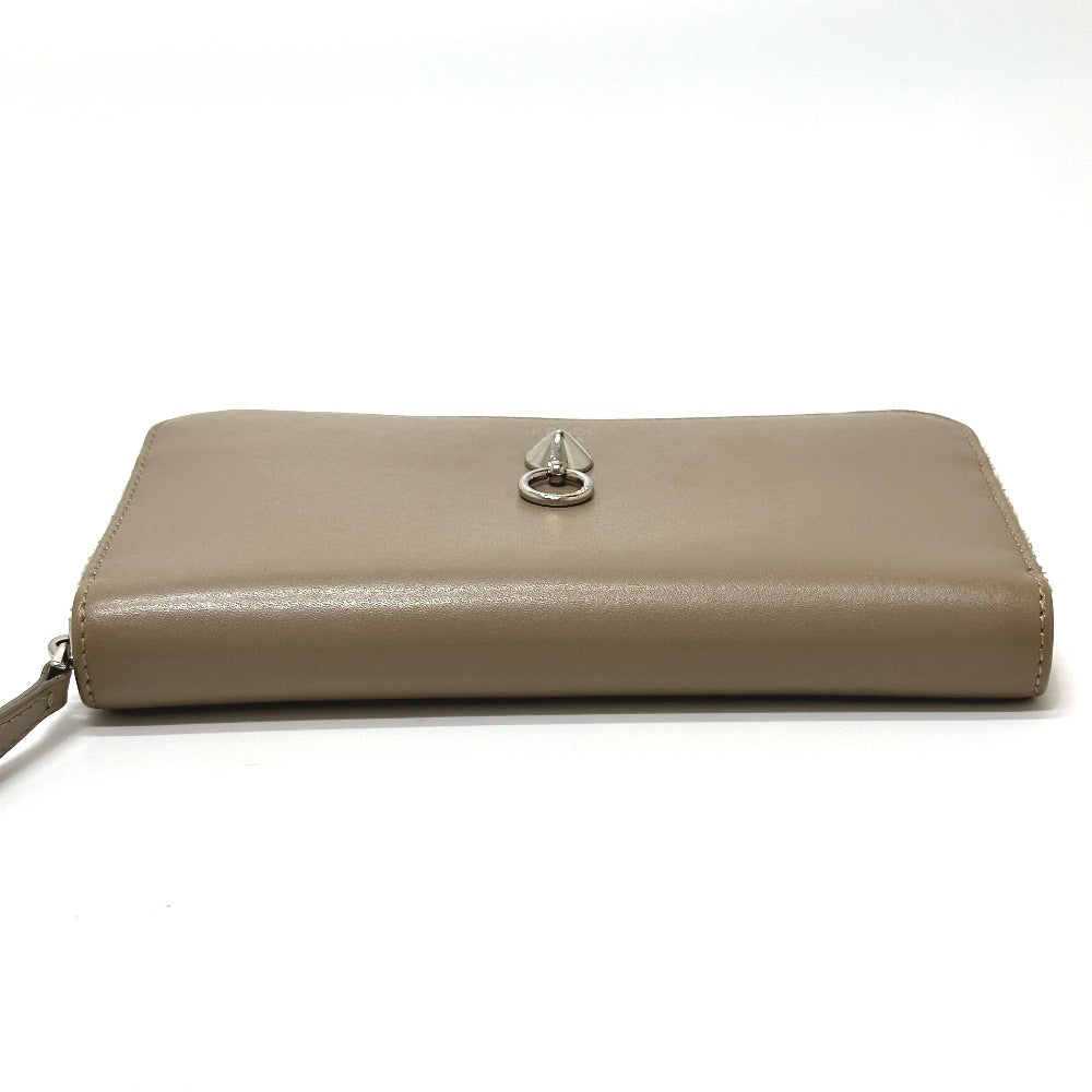 FENDI 8M0299 By the Way Round Zip Long Wallet, Leather, Men's, Beige