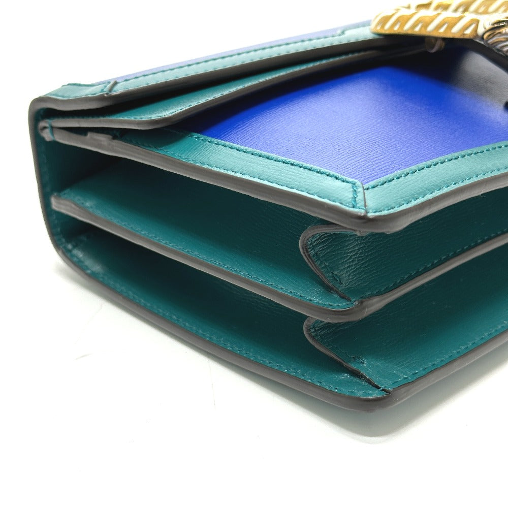 GUCCI 400249 Two-tone Dionysus Chain Shoulder Bag Leather Women's Blue