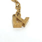 LOUIS VUITTON M67068 Rhinestone Pendant Love Letters Chain Necklace in Gold