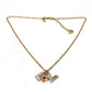 LOUIS VUITTON M67068 Rhinestone Pendant Love Letters Chain Necklace in Gold