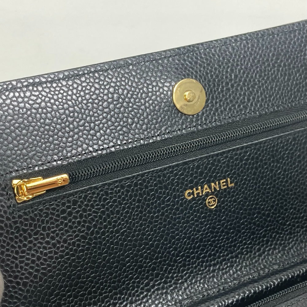 CHANEL AP0250 長財布 CC ココマーク クラシック チェーンウォレット 斜め掛け ショルダーバッグ キャビアスキン レディース