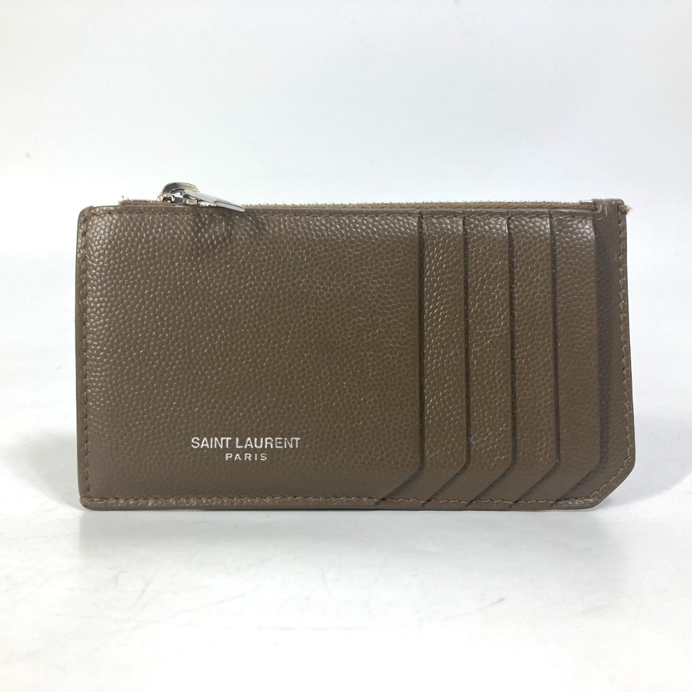 SAINT LAURENT PARIS 609362 Compact Wallet, Fragment Case, Coin Purse, Leather, Men's, Brown