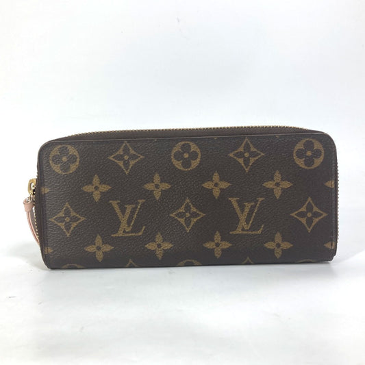 LOUIS VUITTON M61298 Monogram Portefeuille Clemence Round Zip Long Wallet in Monogram Canvas, Women's Rose Ballerine in Pink
