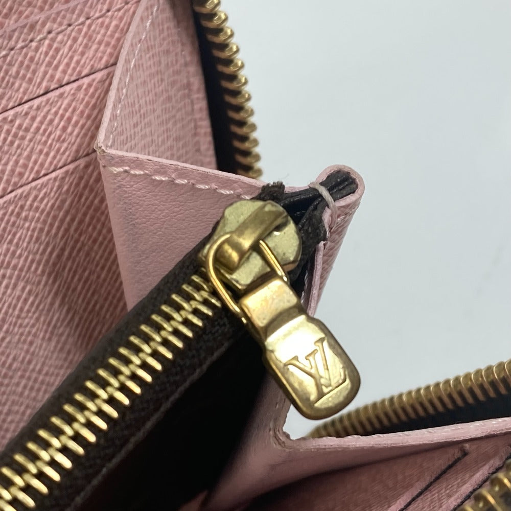 LOUIS VUITTON M61298 Monogram Portefeuille Clemence Round Zip Long Wallet in Monogram Canvas, Women's Rose Ballerine in Pink
