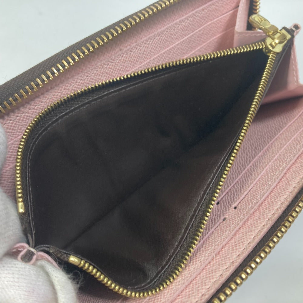 LOUIS VUITTON M61298 Monogram Portefeuille Clemence Round Zip Long Wallet in Monogram Canvas, Women's Rose Ballerine in Pink