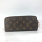 LOUIS VUITTON M61298 Monogram Portefeuille Clemence Round Zip Long Wallet in Monogram Canvas, Women's Rose Ballerine in Pink