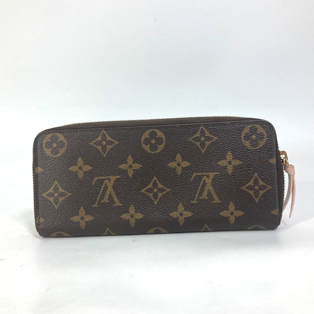 LOUIS VUITTON M61298 Monogram Portefeuille Clemence Round Zip Long Wallet in Monogram Canvas, Women's Rose Ballerine in Pink