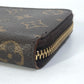 LOUIS VUITTON M61298 Monogram Portefeuille Clemence Round Zip Long Wallet in Monogram Canvas, Women's Rose Ballerine in Pink