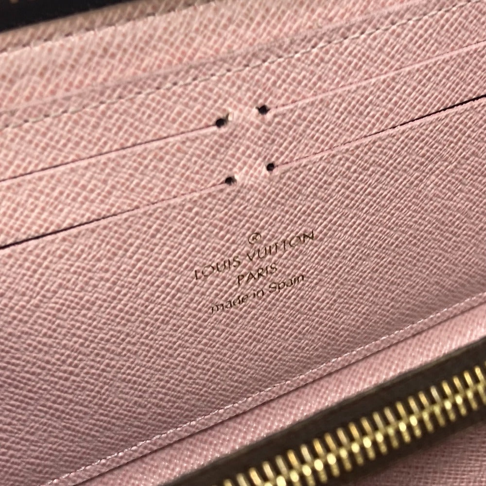 LOUIS VUITTON M61298 Monogram Portefeuille Clemence Round Zip Long Wallet in Monogram Canvas, Women's Rose Ballerine in Pink