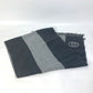GUCCI Fringe Logo GG Stripe Wool Scarf Women's Gray
