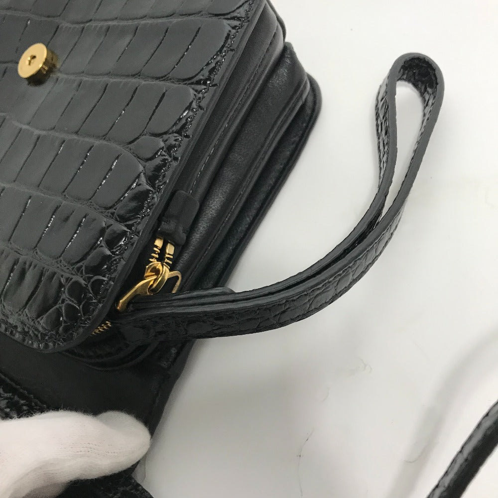 BALENCIAGA 592898 2WAY クラッチバッグ ポーチ Bロゴ キルティング  斜め掛け カバン ショルダーバッグ 型押しレザー レディース