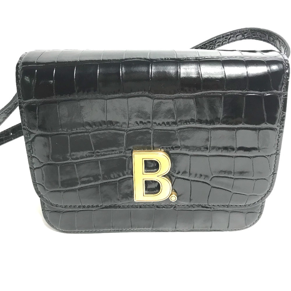 BALENCIAGA 592898 2-Way Clutch Bag, Pouch, B Logo, Quilted, Crossbody Bag, Shoulder Bag, Embossed Leather, Women's, Black