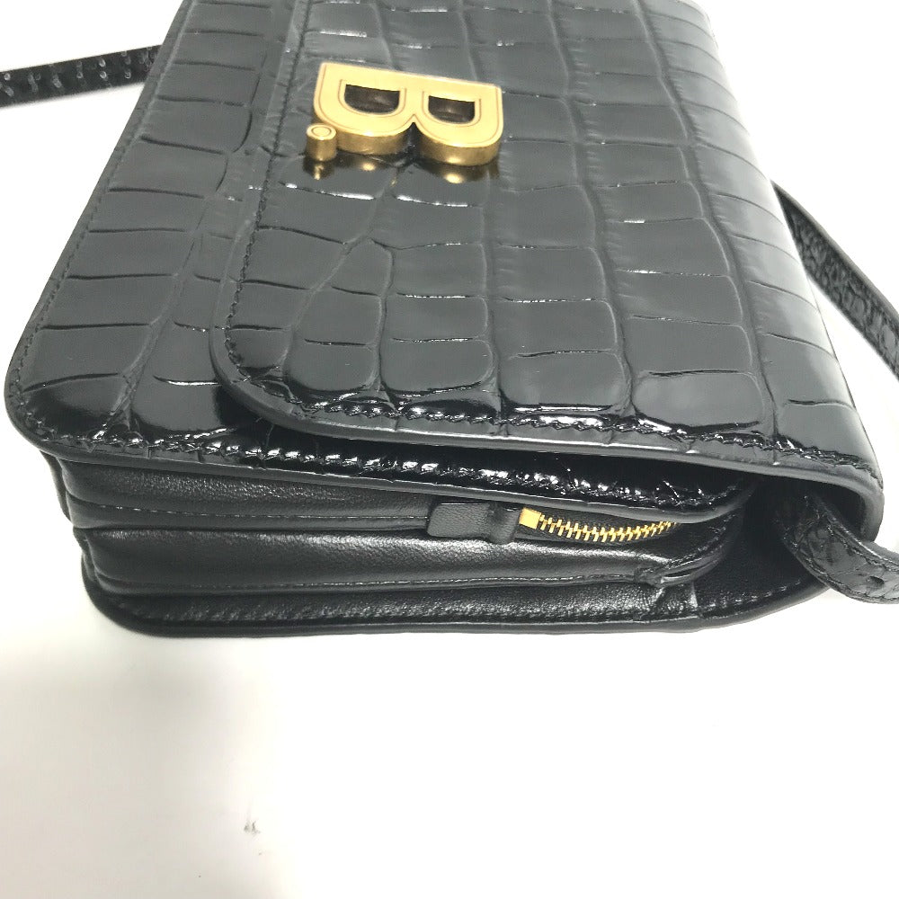 BALENCIAGA 592898 2WAY クラッチバッグ ポーチ Bロゴ キルティング  斜め掛け カバン ショルダーバッグ 型押しレザー レディース