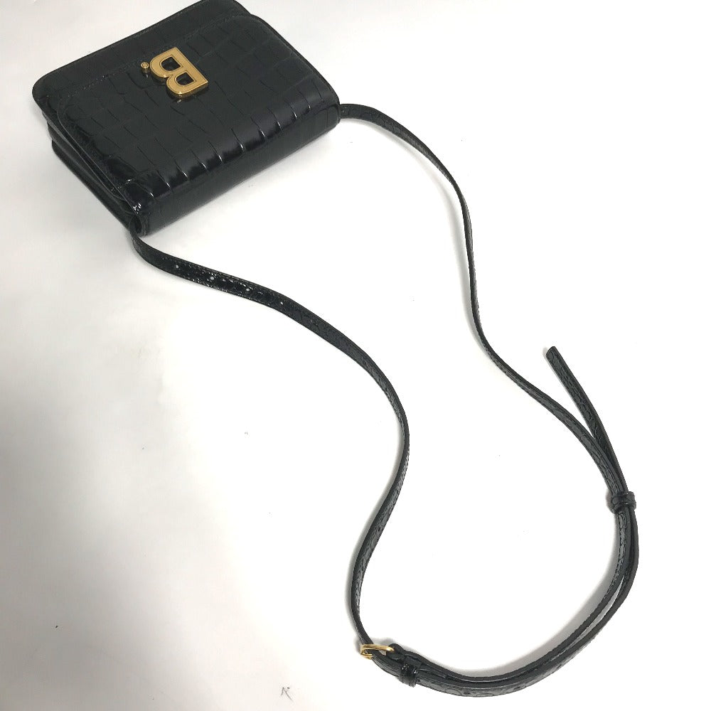 BALENCIAGA 592898 2-Way Clutch Bag, Pouch, B Logo, Quilted, Crossbody Bag, Shoulder Bag, Embossed Leather, Women's, Black