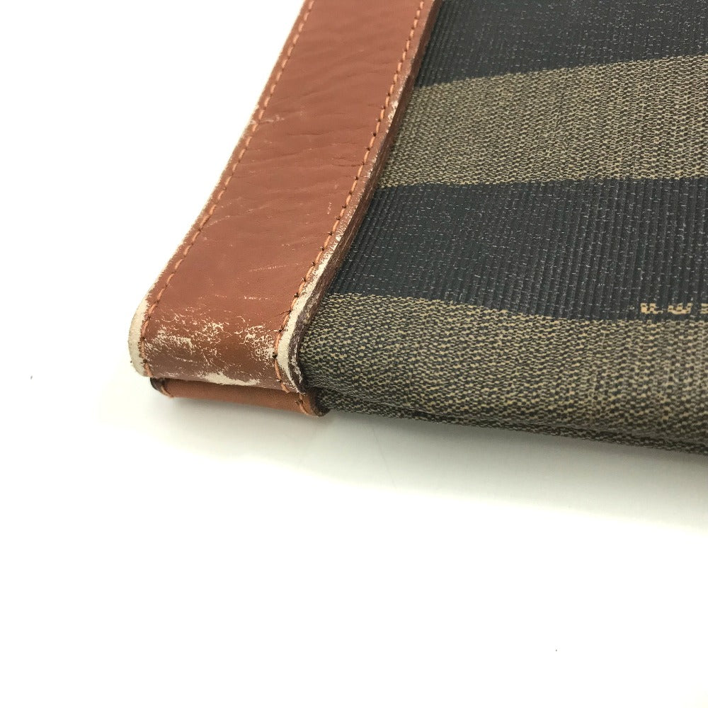 FENDI Pecan Bifold Handbag/Clutch Bag in PVC/Leather, Green