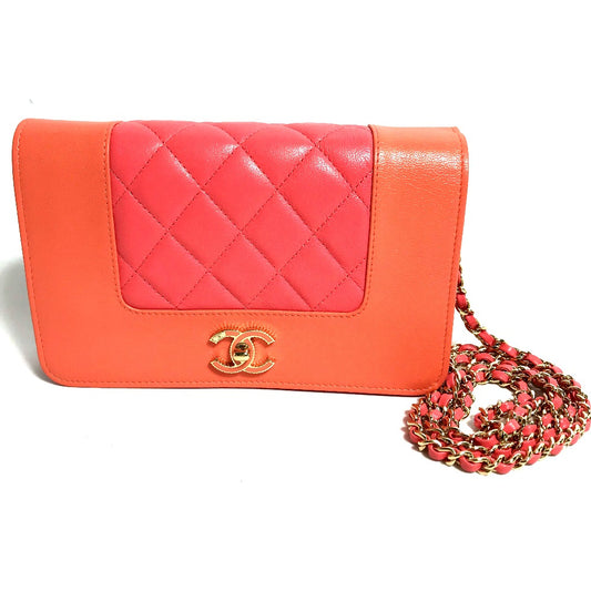 CHANEL A80972 CC ココマーク マトラッセ バイカラー マドモアゼル チェーンウォレット 長財布 斜め掛け カバン ポシェット ショルダーバッグ レザー レディース ピンク - brandshop-reference