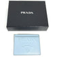 PRADA エンボスロゴ 名刺入れ パスケース カードケース レザー レディース ライトブルー