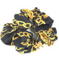 CELINE Triomphe Chain Hair Accessory, Silk Scrunchie, Women's, Black