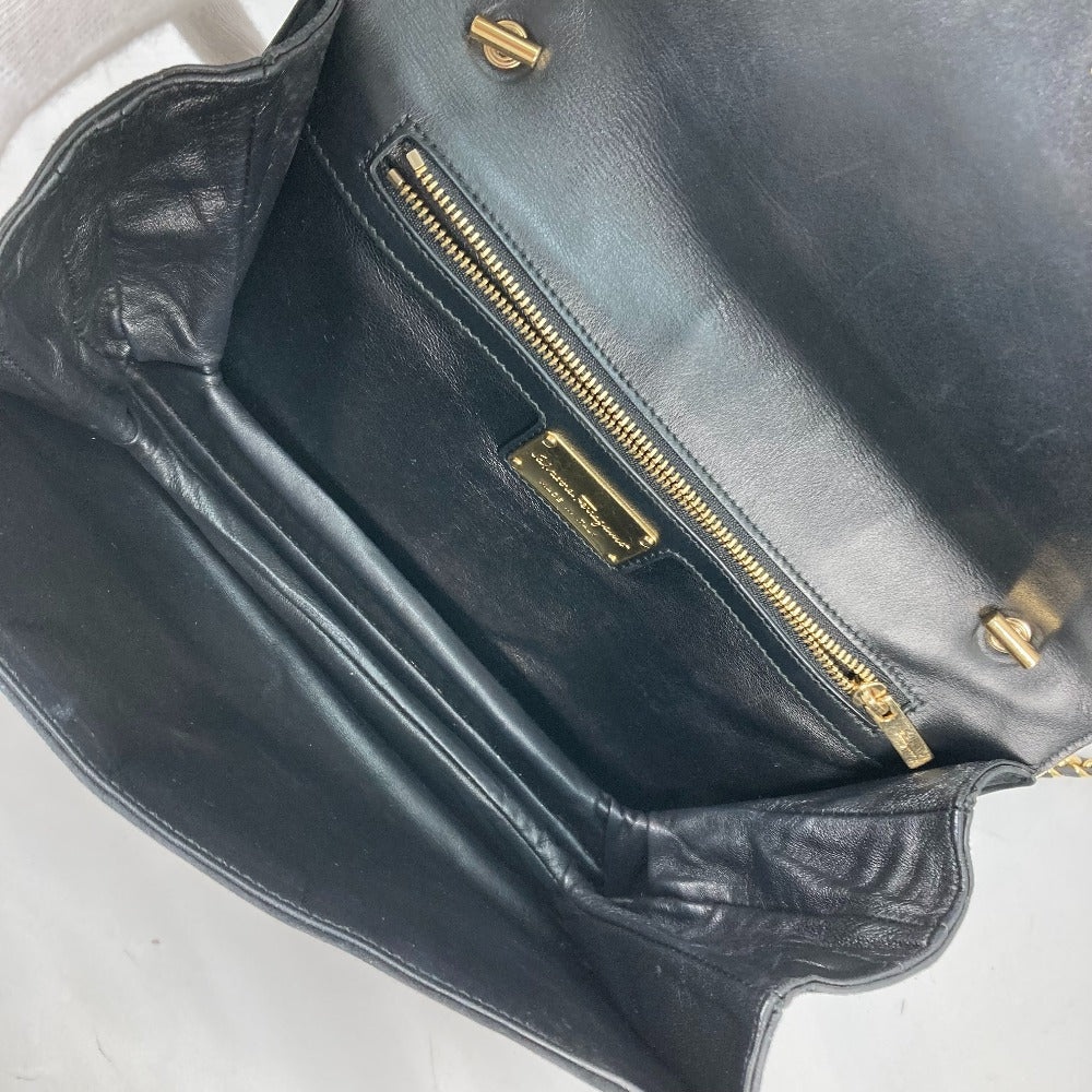 Salvatore Ferragamo Vara Ribbon Shoulder Bag, Black Suede