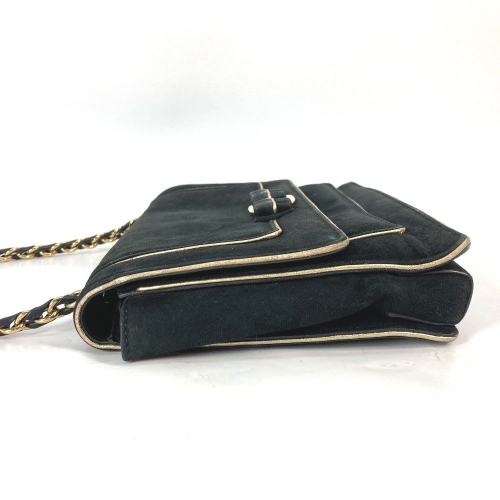 Salvatore Ferragamo Vara Ribbon Shoulder Bag, Black Suede