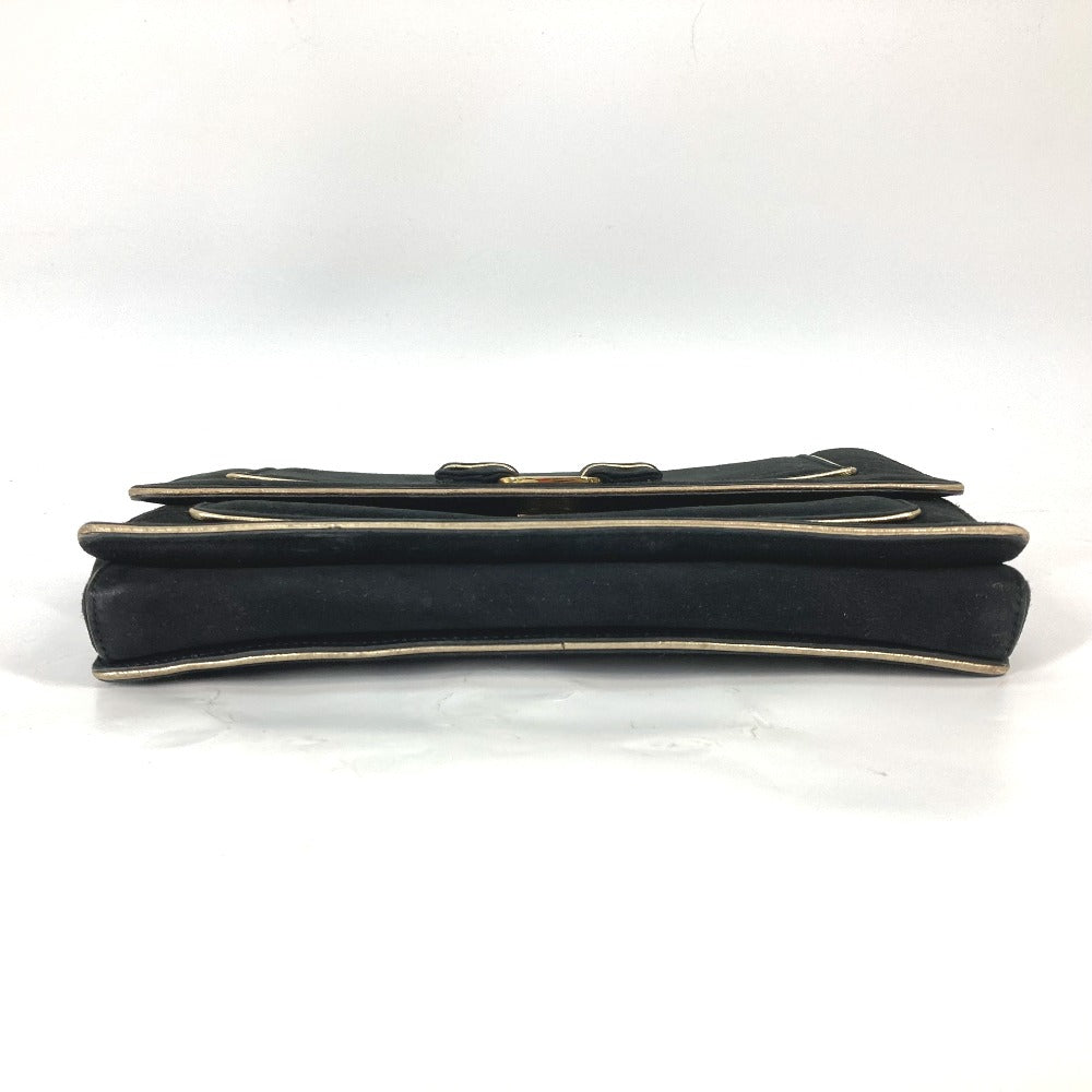 Salvatore Ferragamo Vara Ribbon Shoulder Bag, Black Suede