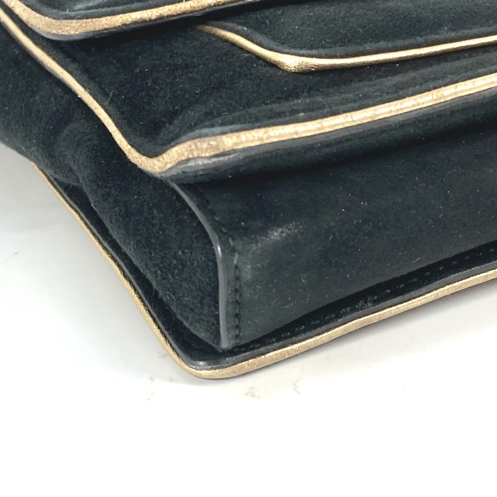 Salvatore Ferragamo Vara Ribbon Shoulder Bag, Black Suede