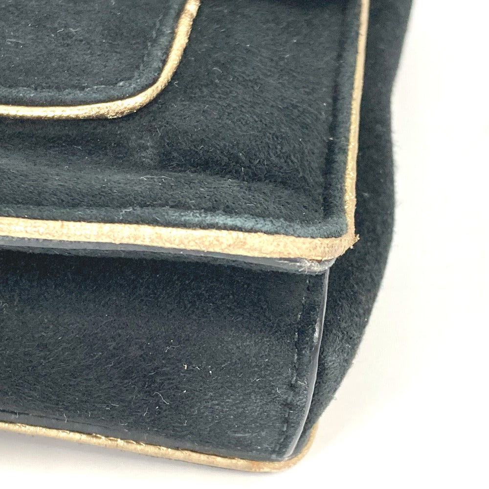 Salvatore Ferragamo Vara Ribbon Shoulder Bag, Black Suede