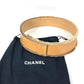 CHANEL 01A CC Coco Mark Pants Belt, Leather, Women's, Beige
