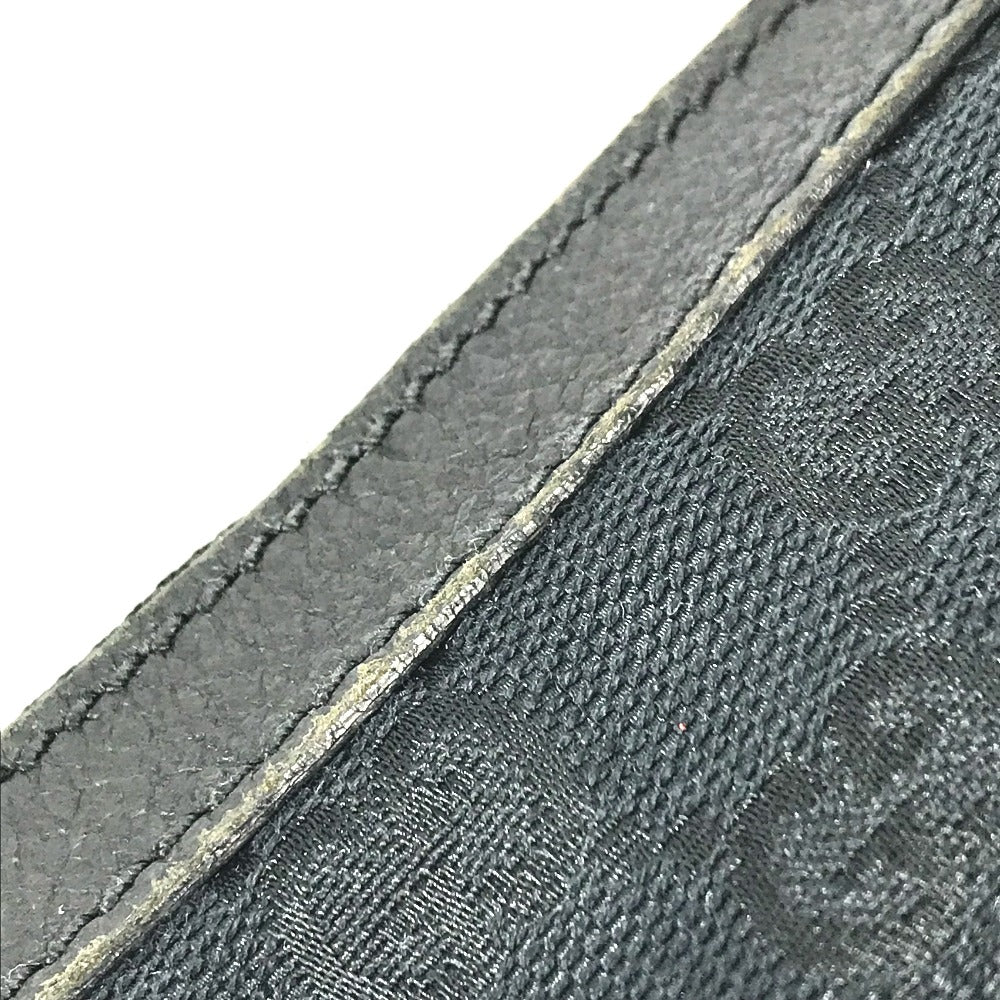 GUCCI 122790 GG Crossbody Shoulder Bag in Leather/Canvas, Black
