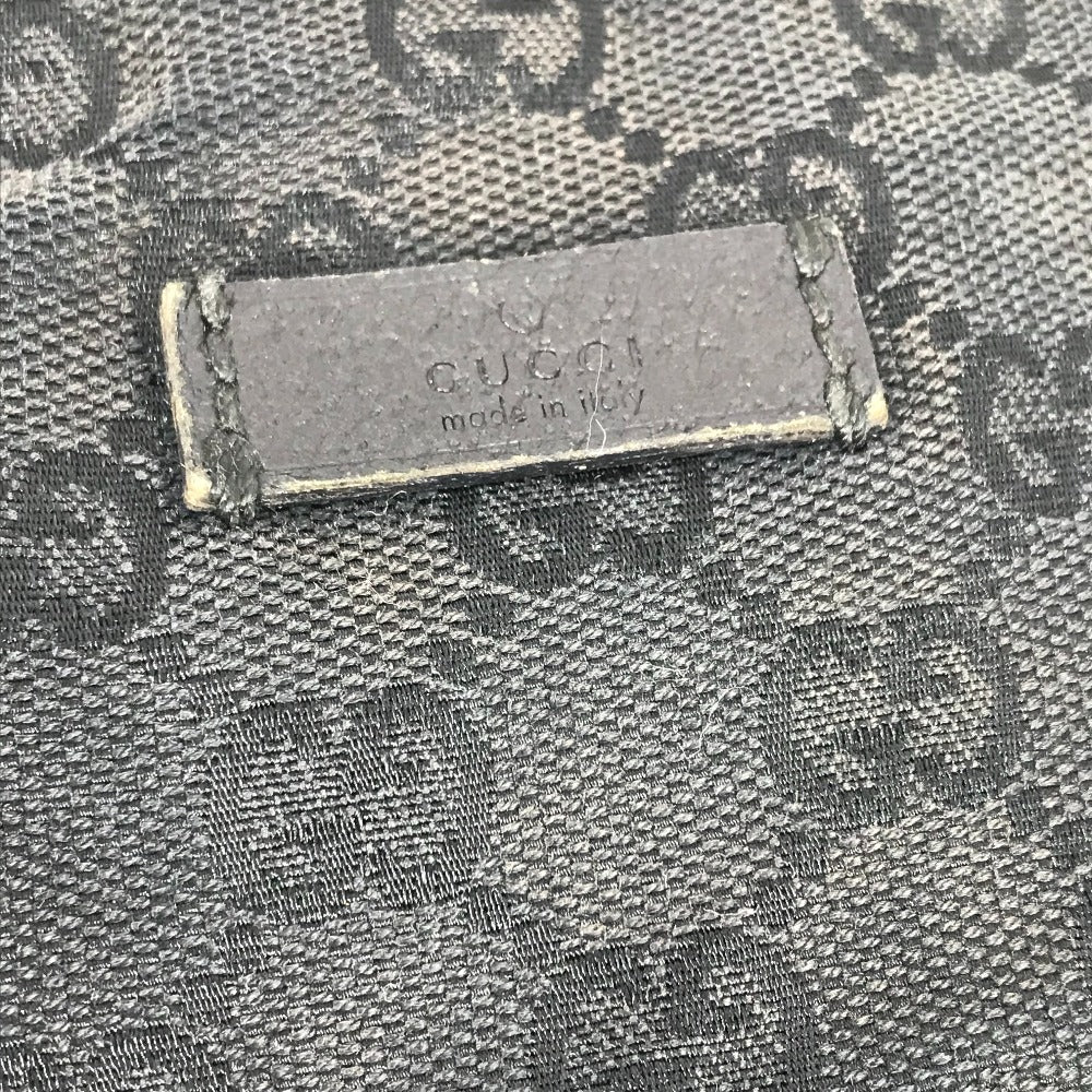 GUCCI 122790 GG Crossbody Shoulder Bag in Leather/Canvas, Black