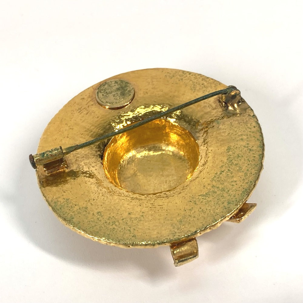 CHANEL ヴィンテージ 麦わら帽子 ハット アクセサリー ブローチ メタル レディース ゴールド - brandshop-reference