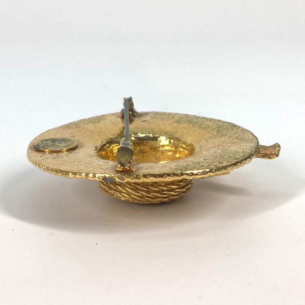 CHANEL ヴィンテージ 麦わら帽子 ハット アクセサリー ブローチ メタル レディース ゴールド - brandshop-reference