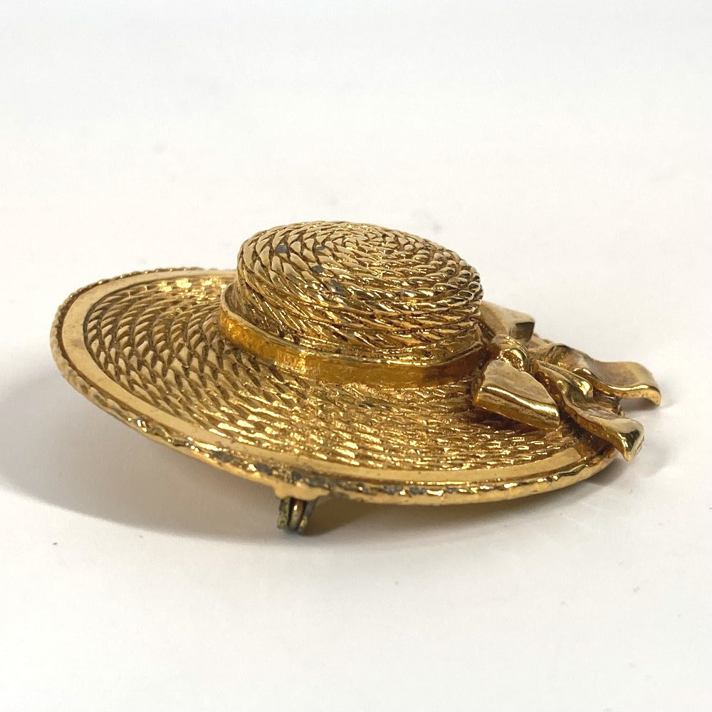 CHANEL ヴィンテージ 麦わら帽子 ハット アクセサリー ブローチ メタル レディース ゴールド - brandshop-reference