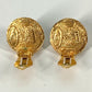 CHANEL Vintage Round Logo Faux Pearl Earrings in Metal, Gold