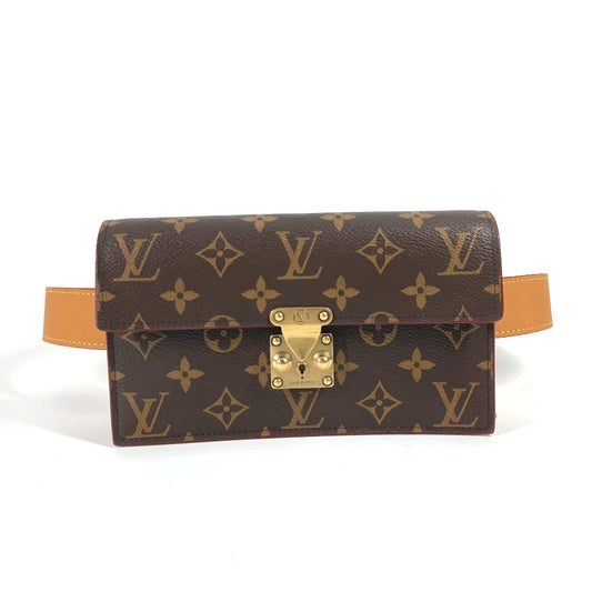 LOUIS VUITTON M44667 Monogram S-Lock Belt Pouch PM, a belt bag, shoulder bag, or waist bag in Monogram canvas, brown.