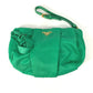 PRADA Pouch Makeup Pouch Cosmetic Pouch Logo Strap Clutch Bag Nylon Women's Green