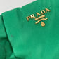 PRADA Pouch Makeup Pouch Cosmetic Pouch Logo Strap Clutch Bag Nylon Women's Green
