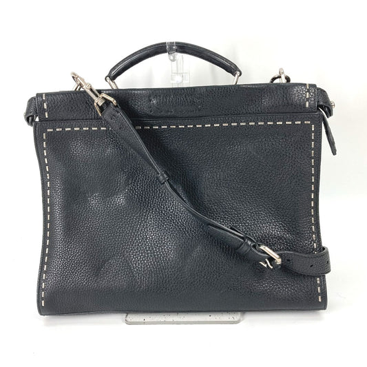 FENDI 7VA406 Shoulder Bag, Crossbody Bag, Selleria Peekaboo Iconic Fit, 2-Way Business Bag, Tote Bag, Handbag, Leather, Men's, Black