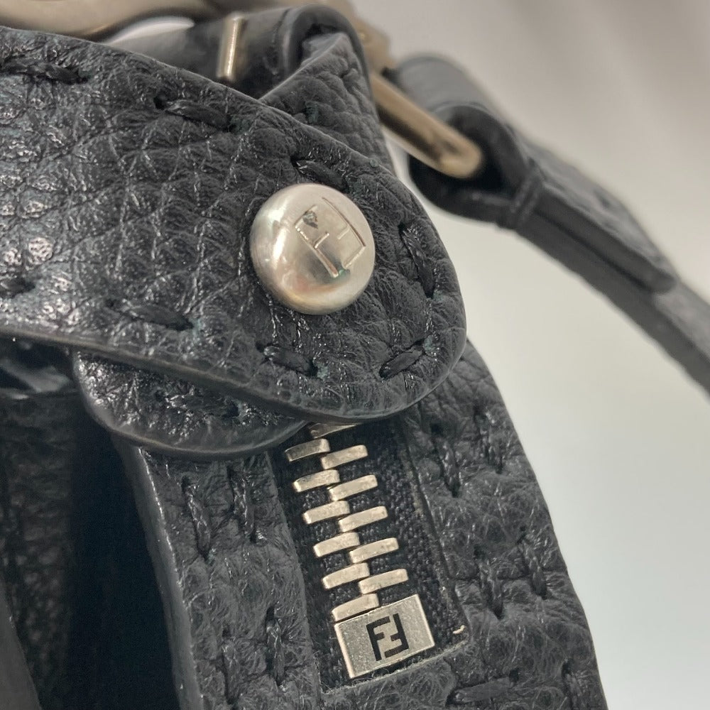 FENDI 7VA406 Shoulder Bag, Crossbody Bag, Selleria Peekaboo Iconic Fit, 2-Way Business Bag, Tote Bag, Handbag, Leather, Men's, Black
