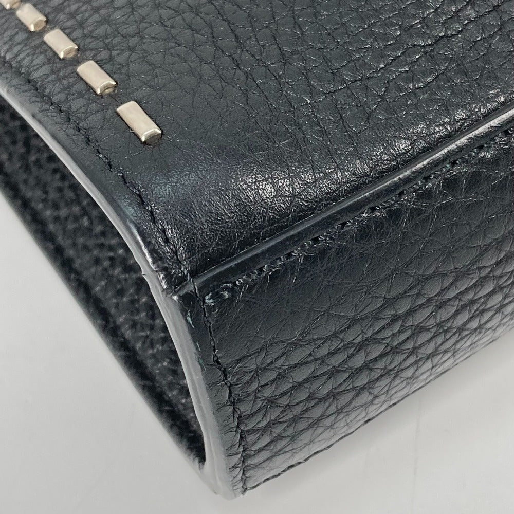 FENDI 7VA406 Shoulder Bag, Crossbody Bag, Selleria Peekaboo Iconic Fit, 2-Way Business Bag, Tote Bag, Handbag, Leather, Men's, Black