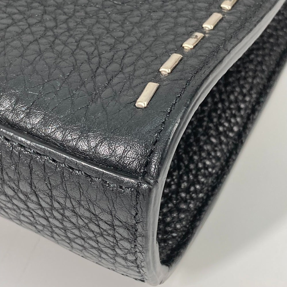 FENDI 7VA406 Shoulder Bag, Crossbody Bag, Selleria Peekaboo Iconic Fit, 2-Way Business Bag, Tote Bag, Handbag, Leather, Men's, Black