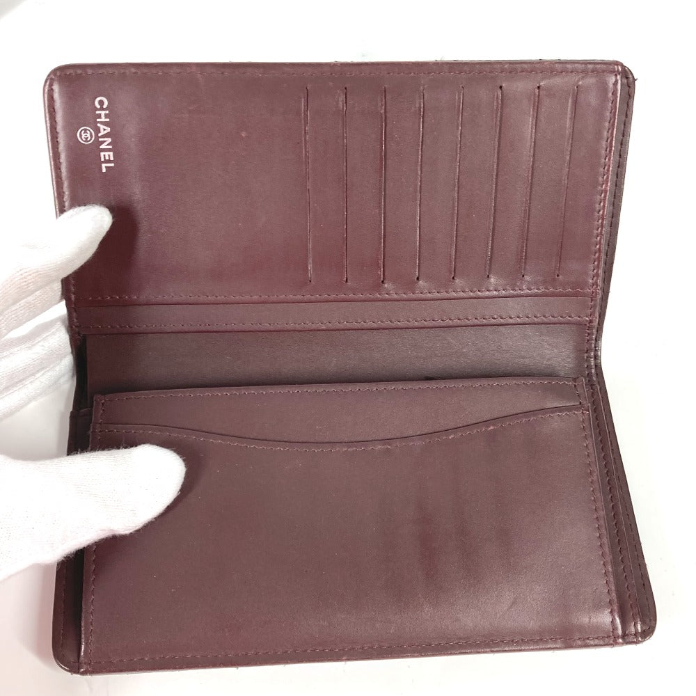 CHANEL ロングウォレット CC ココマーク マトラッセ キルティング 2つ折り 長財布 キャビアスキン レディース ブラック - brandshop-reference