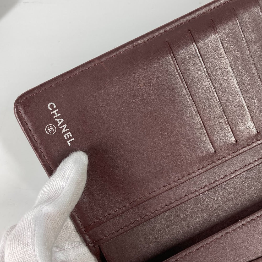 CHANEL ロングウォレット CC ココマーク マトラッセ キルティング 2つ折り 長財布 キャビアスキン レディース ブラック - brandshop-reference