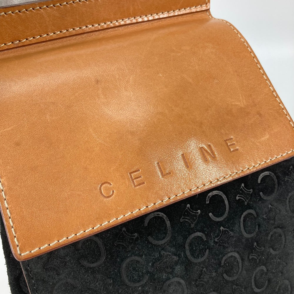 CELINE クロス ボディバッグ ロゴ マカダム カバン 斜め掛け ベルトバッグ ショルダーバッグ レザー/スエード レディース - brandshop-reference