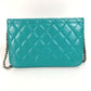 CHANEL Cartera larga cruzada CC Coco Mark Cartera con cadena acolchada Matelasse Cartera larga Bolso de hombro Cuero Mujer Verde
