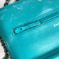 CHANEL Cartera larga cruzada CC Coco Mark Cartera con cadena acolchada Matelasse Cartera larga Bolso de hombro Cuero Mujer Verde