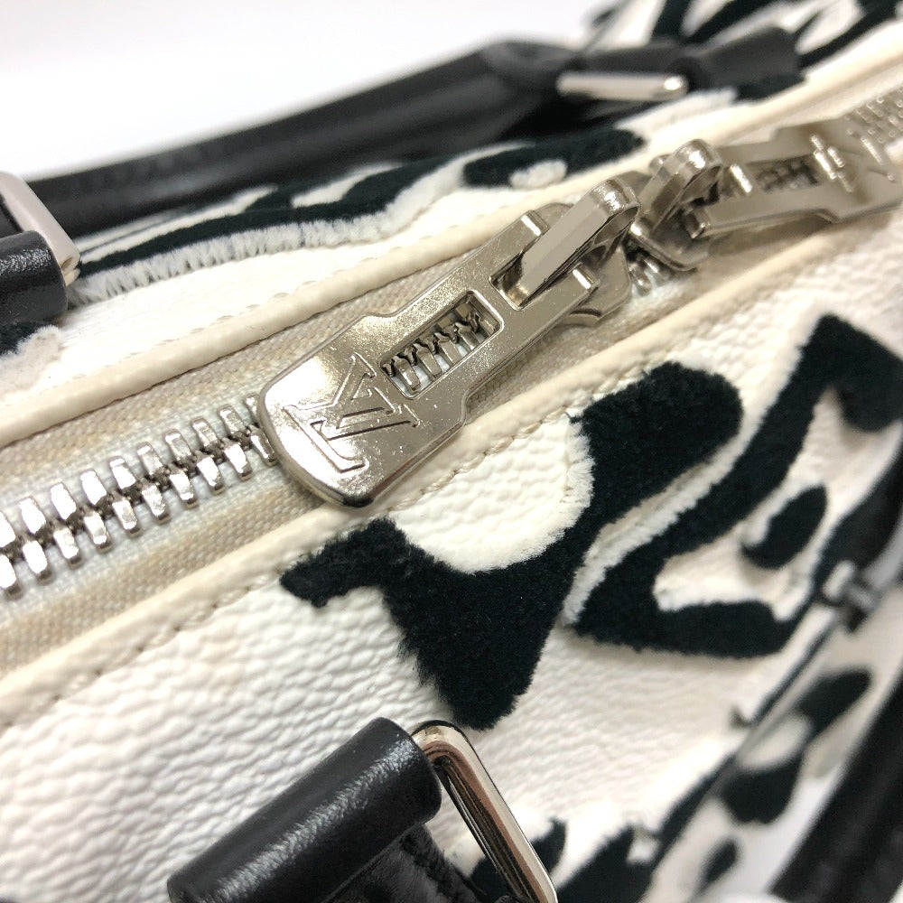 LOUIS VUITTON M45563 タフテッド・モノグラムキャンバス VxUF スピーディ・バンドリエール25 ミニ 2WAY 肩掛け 斜め掛け ボストンバッグ レザー レディース ホワイト×ブラック - brandshop-reference